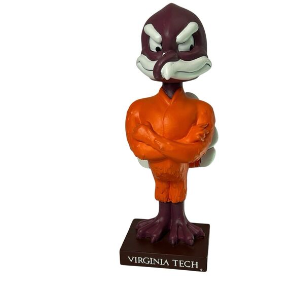 Virginia Tech Hokie Bird Mascot Bobblehead Rare Hokies Nodder 7" - Picture 1 of 5